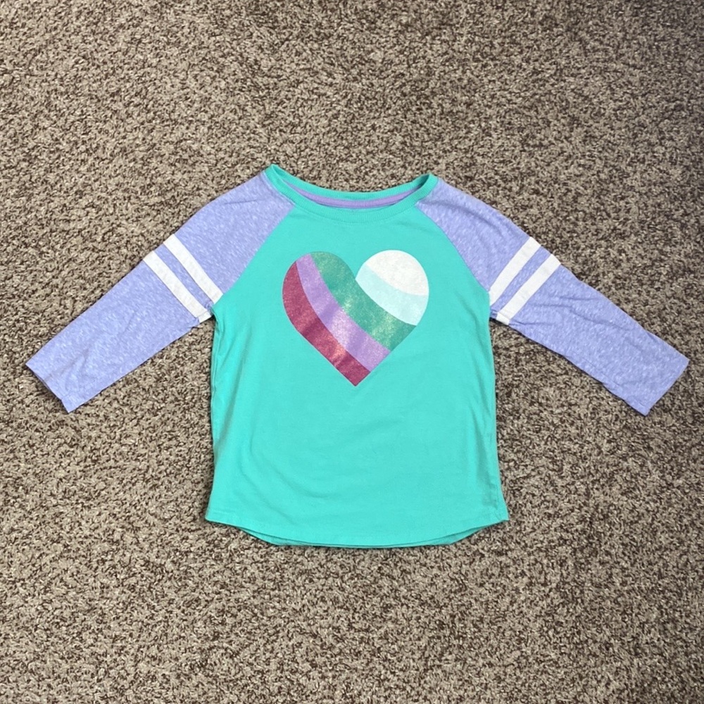 Girls Cat & Jack Springtime Glitter Raglan Tee Bundle - Picture 2 of 10